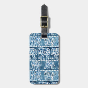 Étiquette À Bagage Indigo tribal de Boho de SAFARI d'ÉLÉPHANT