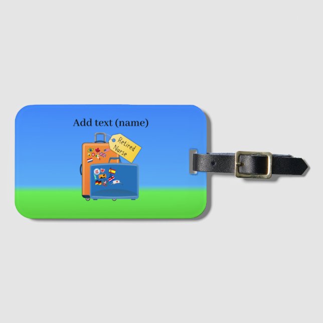 Étiquette À Bagage Infirmière retraitée MODÈLE (Devant Horizontal)