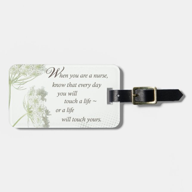 Étiquette À Bagage Infirmière Touche une vie avec des fleurs sauvages (Devant horizontal)