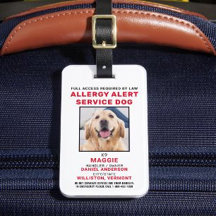 Étiquette À Bagage Insigne d'identité photo du chien du Service d'ale