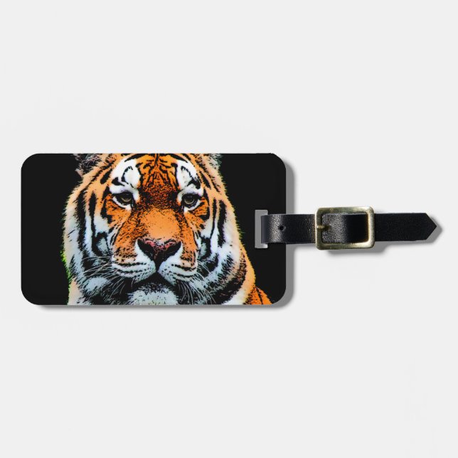 Étiquette À Bagage Inspiration des yeux de tigre (Devant horizontal)