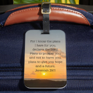Étiquette À Bagage Inspirationnelle Bible Verse Jérémie 29:11 Chrétie
