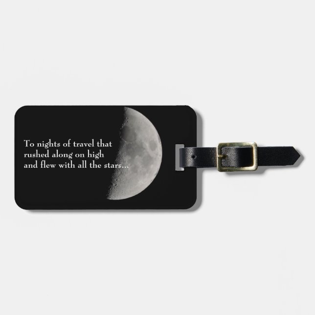 Étiquette À Bagage Inspiré par la lune et le Rilke (Devant horizontal)