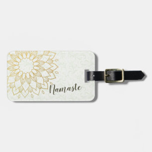 Étiquette À Bagage Instructeur de méditation Yoga Gold Mandala Fleurs