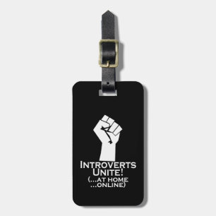 Étiquette À Bagage Introvertis Unite, À La Maison, En Ligne, Drôle