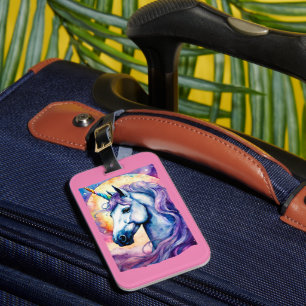 Étiquette À Bagage iPad Unicorne Violet Cosmique