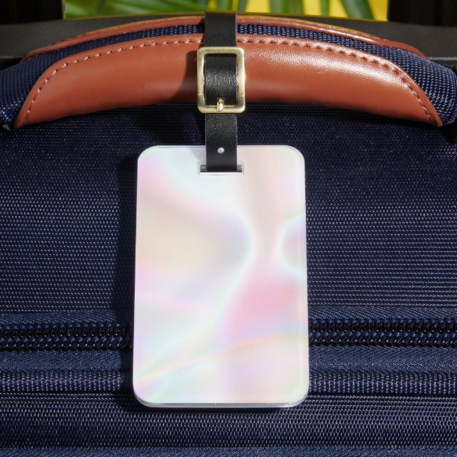 Étiquette À Bagage Iridescente Pearl Opal Holographique tendance (Insitu Rectoal 2)