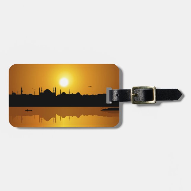 Étiquette À Bagage Istanbul et coucher du soleil (Devant horizontal)