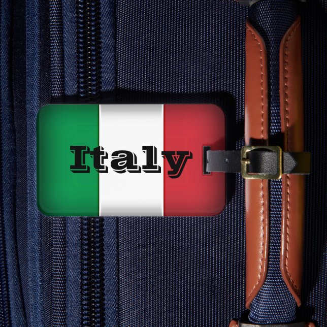 Étiquette À Bagage Italie Drapeau Dark Edge personnalisable (Insitu Rectoal 4)