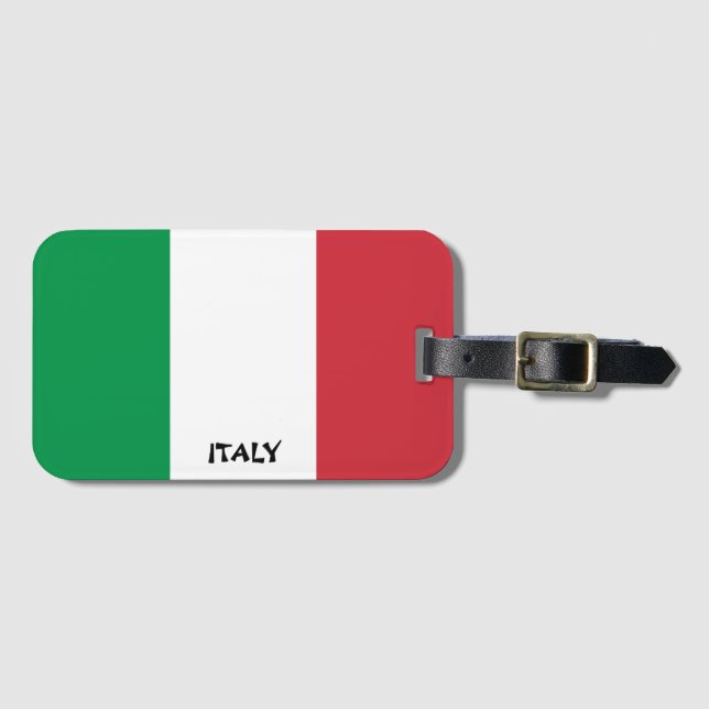 Étiquette À Bagage Italie Nationale Drapeau Patriotique (Devant Horizontal)