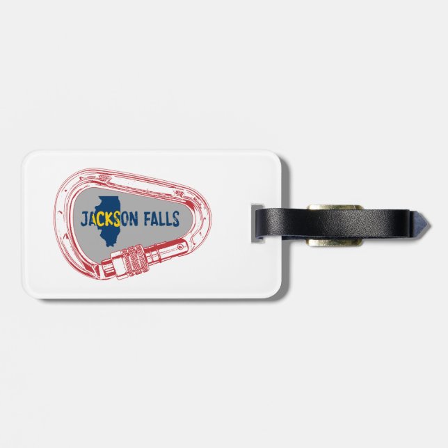 Étiquette À Bagage Jackson Falls Illinois Rock Escalade Carabiner (Dos horizontal)