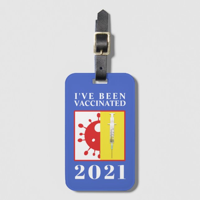 Étiquette À Bagage J'ai été vacciné pour le 19 novembre 2021 (Devant Vertical)