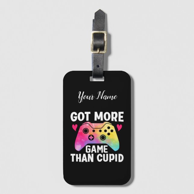 Étiquette À Bagage J'Ai Plus De Jeu Que Cupid Valentine Video Jeu (Devant Vertical)