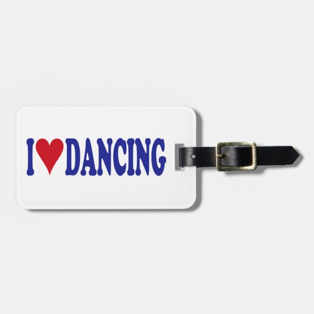 Étiquette À Bagage J'aime danser (Devant horizontal)