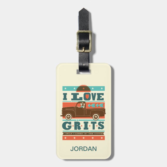 Étiquette À Bagage J'aime des poussières abrasives (Devant Vertical)