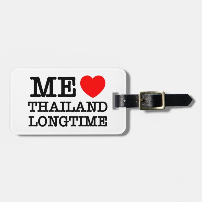 ÉTIQUETTE À BAGAGE J'AIME LA THAÏLANDE LONGTEMPS (Devant horizontal)