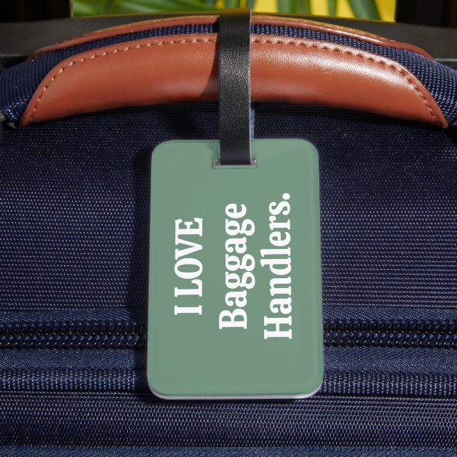 Étiquette À Bagage J'aime les gestionnaires de bagages étiquette de b (Verso Insitu 4)