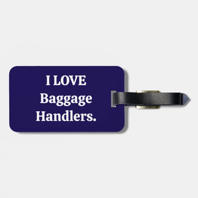 Étiquette À Bagage J'aime les gestionnaires de bagages étiquette de b (Dos horizontal)