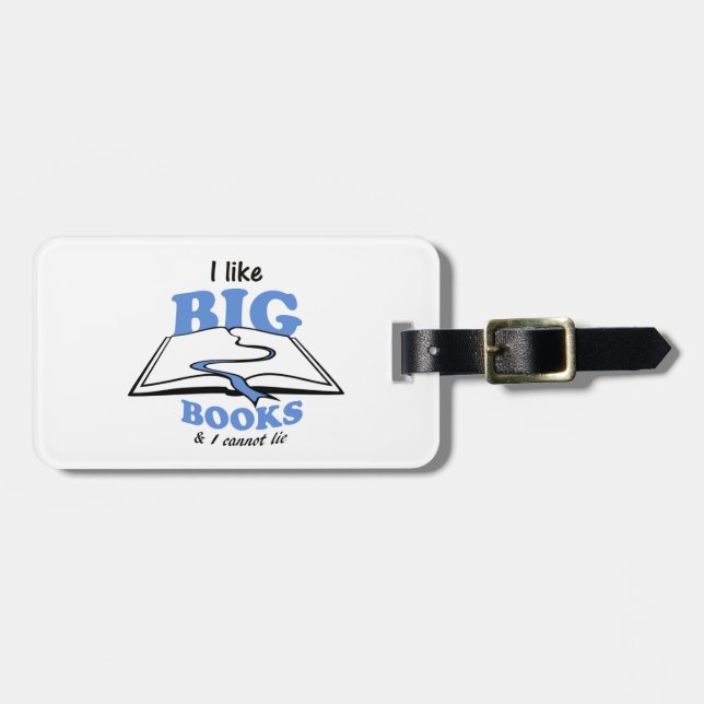 Étiquette À Bagage J'aime les grands livres (Devant horizontal)