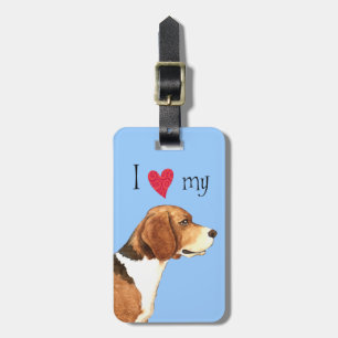 Étiquette À Bagage J'aime mon beagle