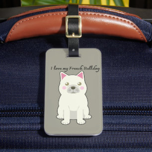 Étiquette À Bagage J'aime mon Bouledogue Français