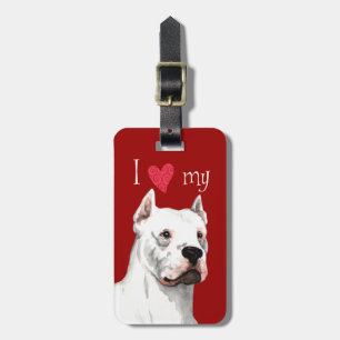 Étiquette À Bagage J'aime mon Dogo Argentino