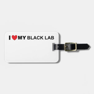 Étiquette À Bagage J'aime mon labo noir