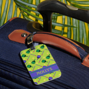 Étiquette À Bagage J'aime Pickleball green