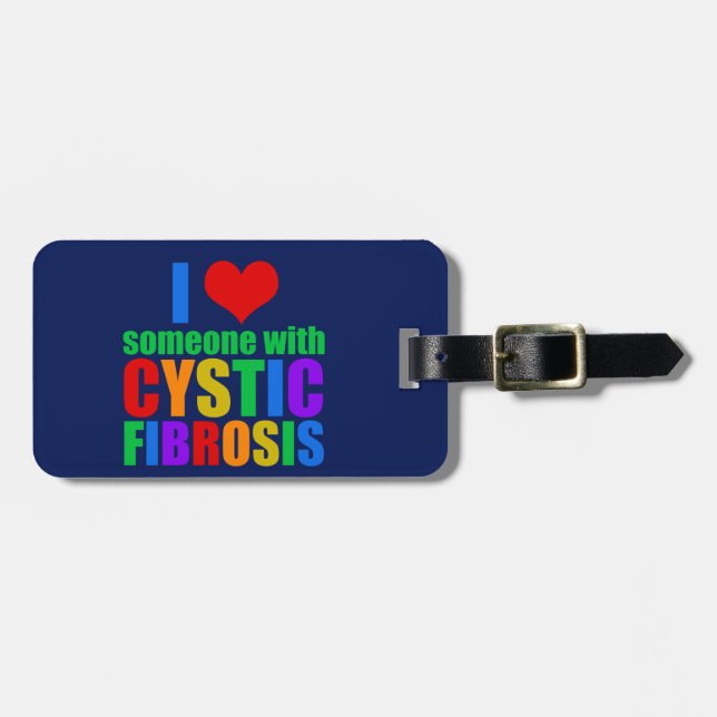 Étiquette À Bagage J'aime quelqu'un avec la mucoviscidose (Devant horizontal)