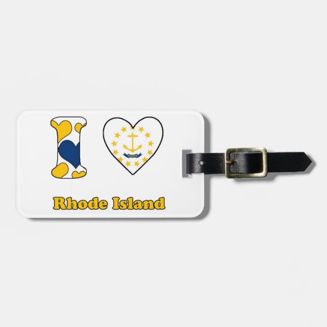 Étiquette À Bagage J'aime Rhode Island (Devant horizontal)