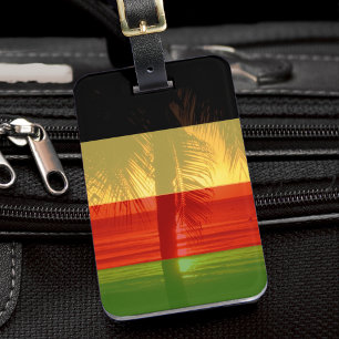 Étiquette À Bagage Jamaïque Rasta Colors Plage des Caraïbes