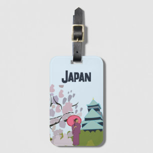 Étiquette À Bagage Japon Cherry Blossom Geisha Kimono Japon