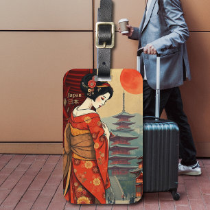 Étiquette À Bagage Japon geisha maiko voyage japonaise