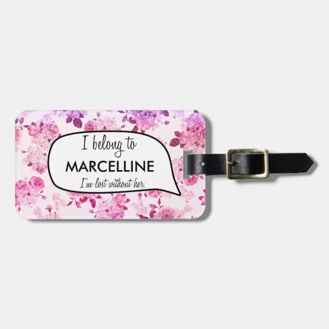 Étiquette À Bagage J'appartiens à (Devant horizontal)