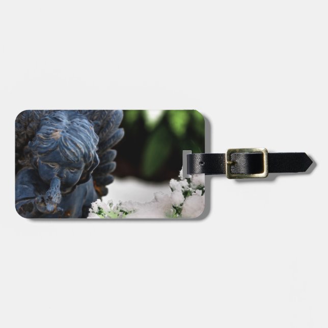 Étiquette À Bagage Jardin Ange et colombe (Devant horizontal)