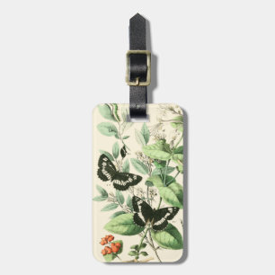 Étiquette À Bagage Jardin des papillons et des fleurs