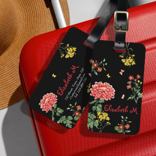 Étiquette À Bagage Jardin FLower joliment coloré Dessin à la main sur