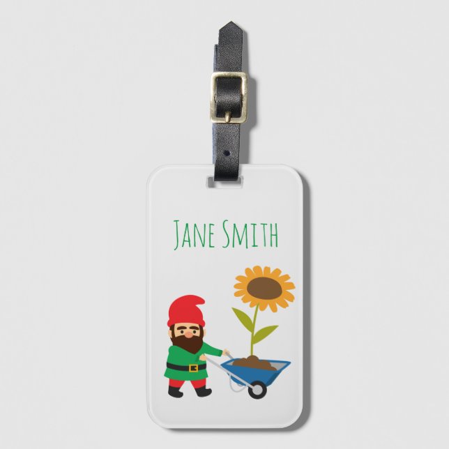 Étiquette À Bagage Jardin Génome mignon thème du jardinage (Devant Vertical)