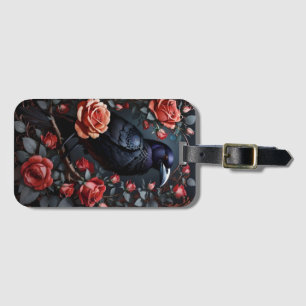 Étiquette À Bagage Jardin Rose du Corbeau Noir