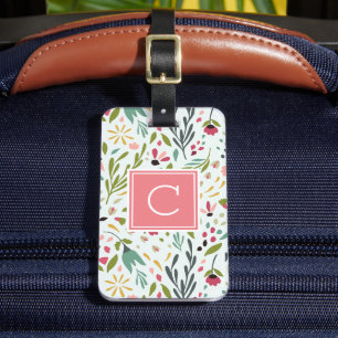 Étiquette À Bagage Jardin Whimsy Floral Monogrammé