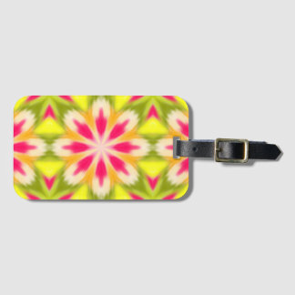 Étiquette À Bagage Jaune et rose