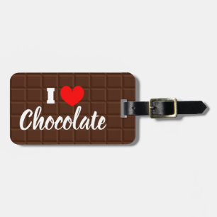 Étiquette À Bagage Je coeur chocolat étiquettes de voyage pour valise