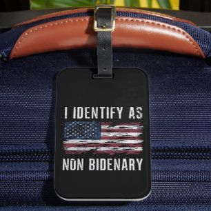 Étiquette À Bagage Je m'identifie comme un drapeau américain patrioti