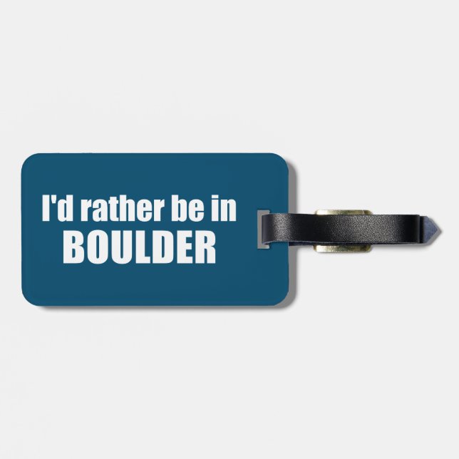 Étiquette À Bagage Je préfère être à Boulder Colorado (Dos horizontal)