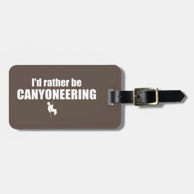 Étiquette À Bagage Je Préférerais Être Canyoneering (Devant horizontal)