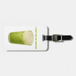 ÉTIQUETTE À BAGAGE JE T'AIME TELLEMENT MATCHA, MATCHA VERT THÉ AMOUR