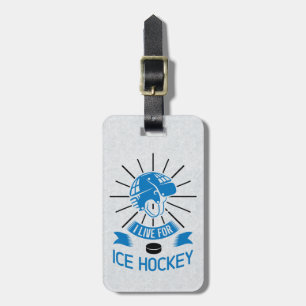 Étiquette À Bagage Je Vis Pour Le Modèle De Balise De Hockey Sur Glac