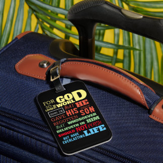 ÉTIQUETTE À BAGAGE JEAN 3:16 CAR DIEU AIMAIT SI LE MONDE