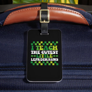 Étiquette À Bagage J'Enseigne À L'Enseignant Le Petit Leprechauns Le