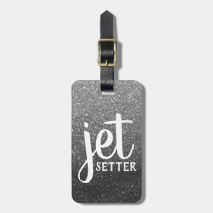 Étiquette À Bagage Jet Setter Voyageur Silver Parties scintillant Voy
